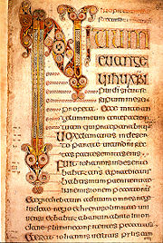 Beginning of a Latin Gospel of Mark, Book of Durrow (7th century).